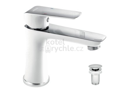 Umyvadlová baterie s výpustí Nobless Tina bílá/chrom