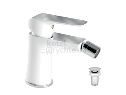Bidetová baterie s výpustí Nobless Tina bílá/chrom