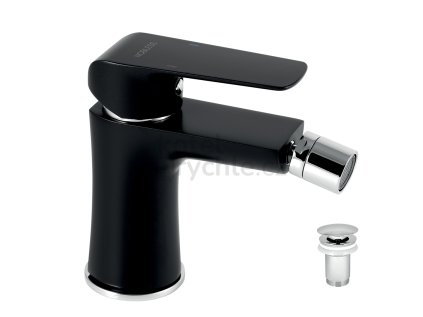Bidetová baterie s výpustí Nobless Tina černá matná
