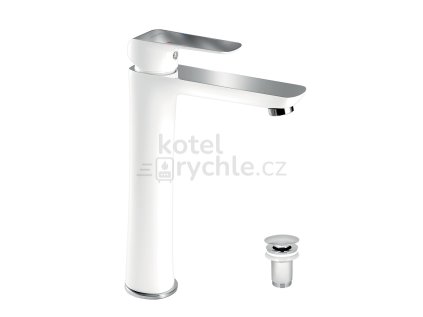 Umyvadlová baterie s výpustí Nobless Tina bílá/chrom
