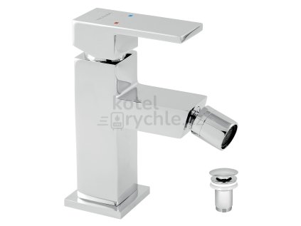 Bidetová baterie s výpustí Titania CUBE chrom