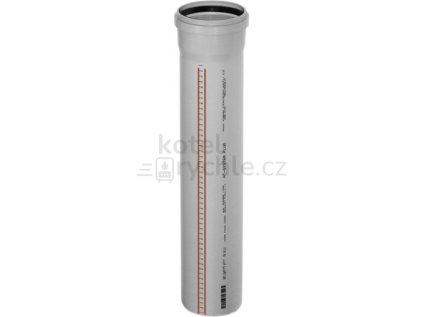 HT PLUS HTEM trubka odpadní DN125, 2000mm, s hrdlem, PP, šedá