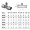 UPONOR MLC S-PRESS T-kus 40-32-40 redukovaný, s objímkou, lisovací, voda, PPSU