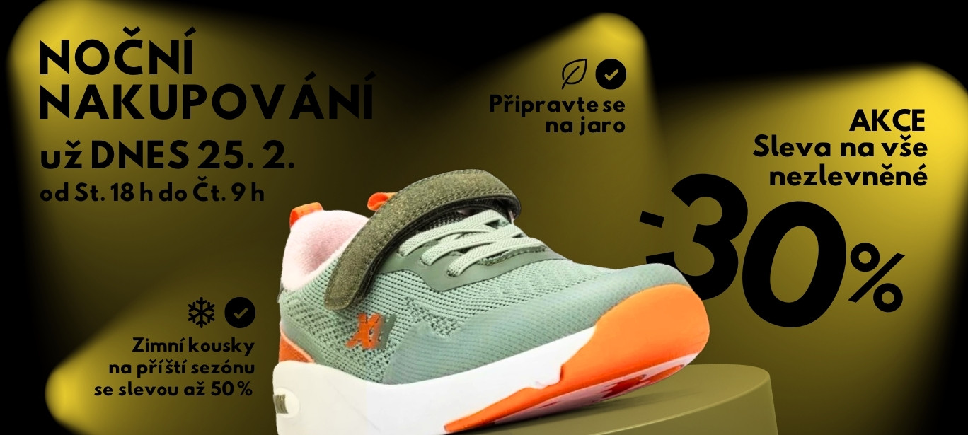 DNES Noční nakupování se slevou 30 % na vše nezlevněné