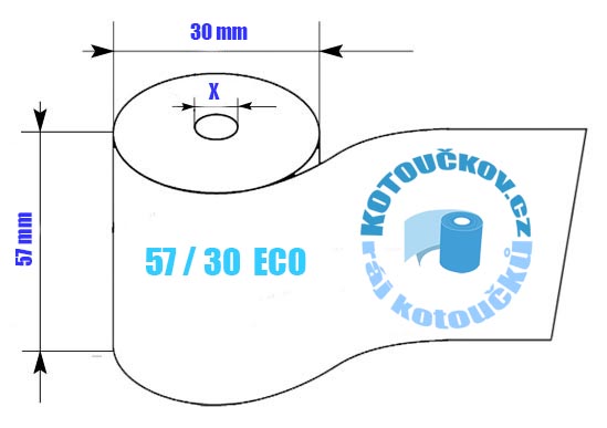 Rozměry termo kotoučku bez dutinky 57/30 ECL