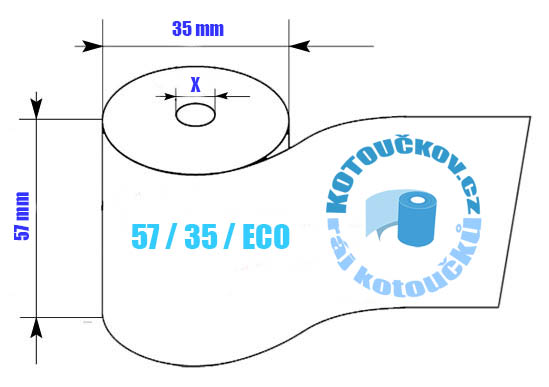 Rozměry termo kotoučku 57/35 ECL