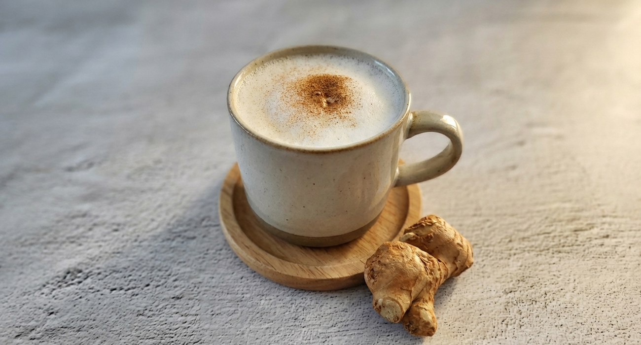 Zázvorový recept: Horké zázvorové café latte