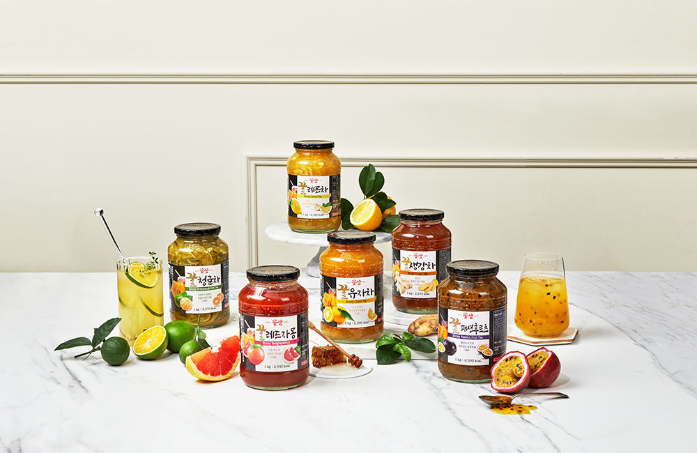 Prémiová kolekce korejských ovocných sirupů Kotsam – yuzu, aloe, marakuja a další příchutě