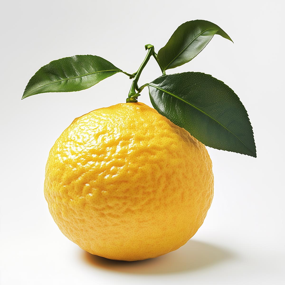 Detailní záběr na hrbolatou kůru zralého plodu yuzu