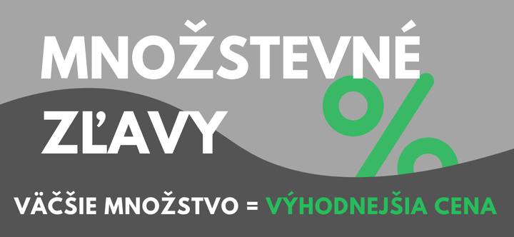 Množstevné zľavy – výhodnejšie ceny pri väčších objednávkach, symbol percenta v pozadí