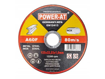 Kotuc na rezanie kovov inox POWER AT 125 x 1 0