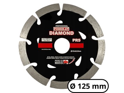 Diamantovy kotuc PR5 na rezanie betonu segmentovych tehal 125