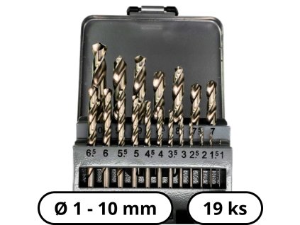Sada vrtákov HSS do kovu – 19 ks