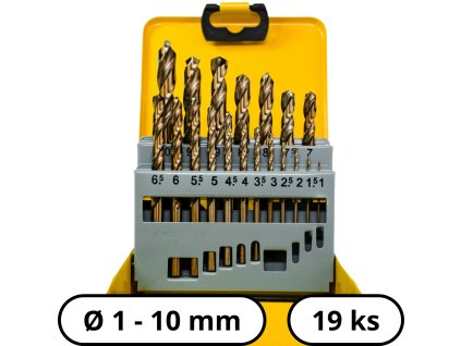 Sada vrtákov HSS Co do kovu 5% KOBALT – 19 ks