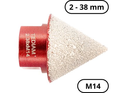 Kužeľová diamantová korunka TEDIAM PRO 2–38 mm s uchytením M14
