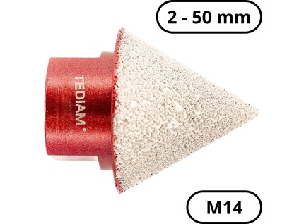 Kužeľová diamantová korunka TEDIAM PRO 2–50 mm s uchytením M14