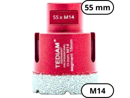 Diamantová vykružovacia korunka PRO M14 55mm