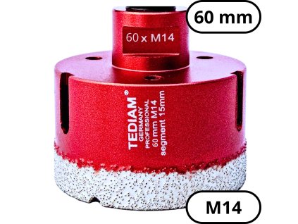 Diamantová vykružovacia korunka PRO M14 60 mm