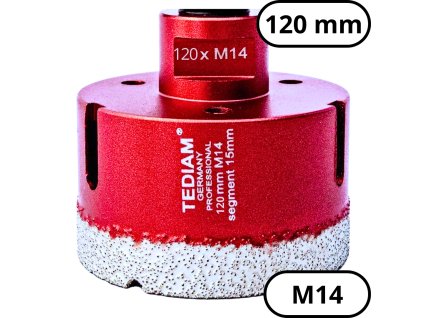Diamantová vykružovacia korunka PRO M14 120 mm