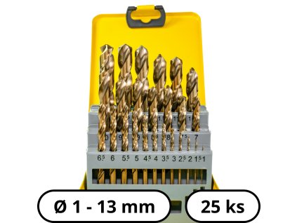 Sada vrtákov HSS Co do kovu 5% KOBALT – 25 ks