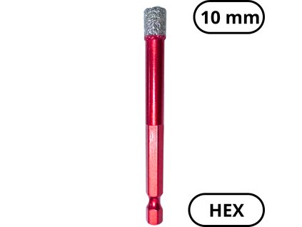 Diamantová korunka TEDIAM PRO HEX 10 mm – na gres, granit, betón, keramiku a kameň