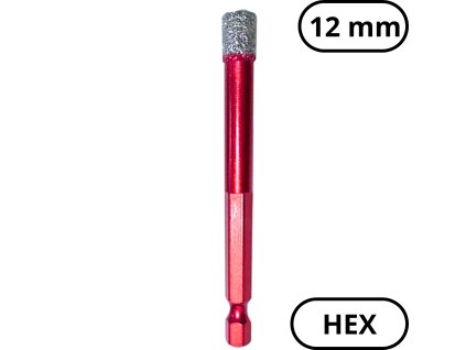 Diamantová korunka TEDIAM PRO HEX 12 mm – na gres, granit, betón, keramiku a kameň