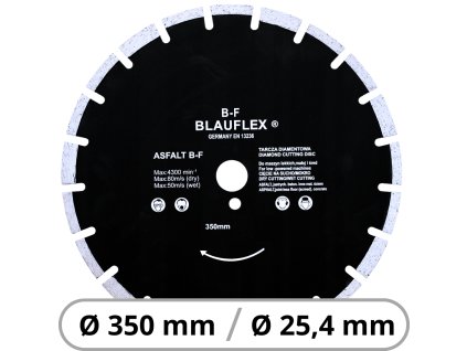 Diamantový rezný kotúč na ASFALT a POTERY BLAUFLEX segmentový 350 mm