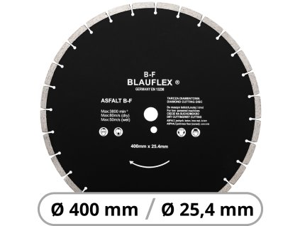 Diamantový rezný kotúč na ASFALT a POTERY BLAUFLEX segmentový 400 mm