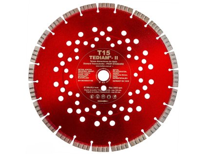 Diamantový kotúč TEDIAM T 15 Ø350 × 25,4 mm – maximálna výdrž a čistý rez