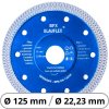 Diamantový kotúč BLAUFLEX BFX 125×22,23×1,4 mm – kontinuálny turbo kotúč na presné rezanie keramických a kamenných materiálov