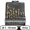 Sada vrtákov HSS do kovu – 19 ks