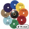 TEDIAM – sada leštiacich kotúčov Ø75 mm (8 ks) + disk + adaptér M14