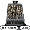 Sada vrtákov HSS do kovu – 25 ks