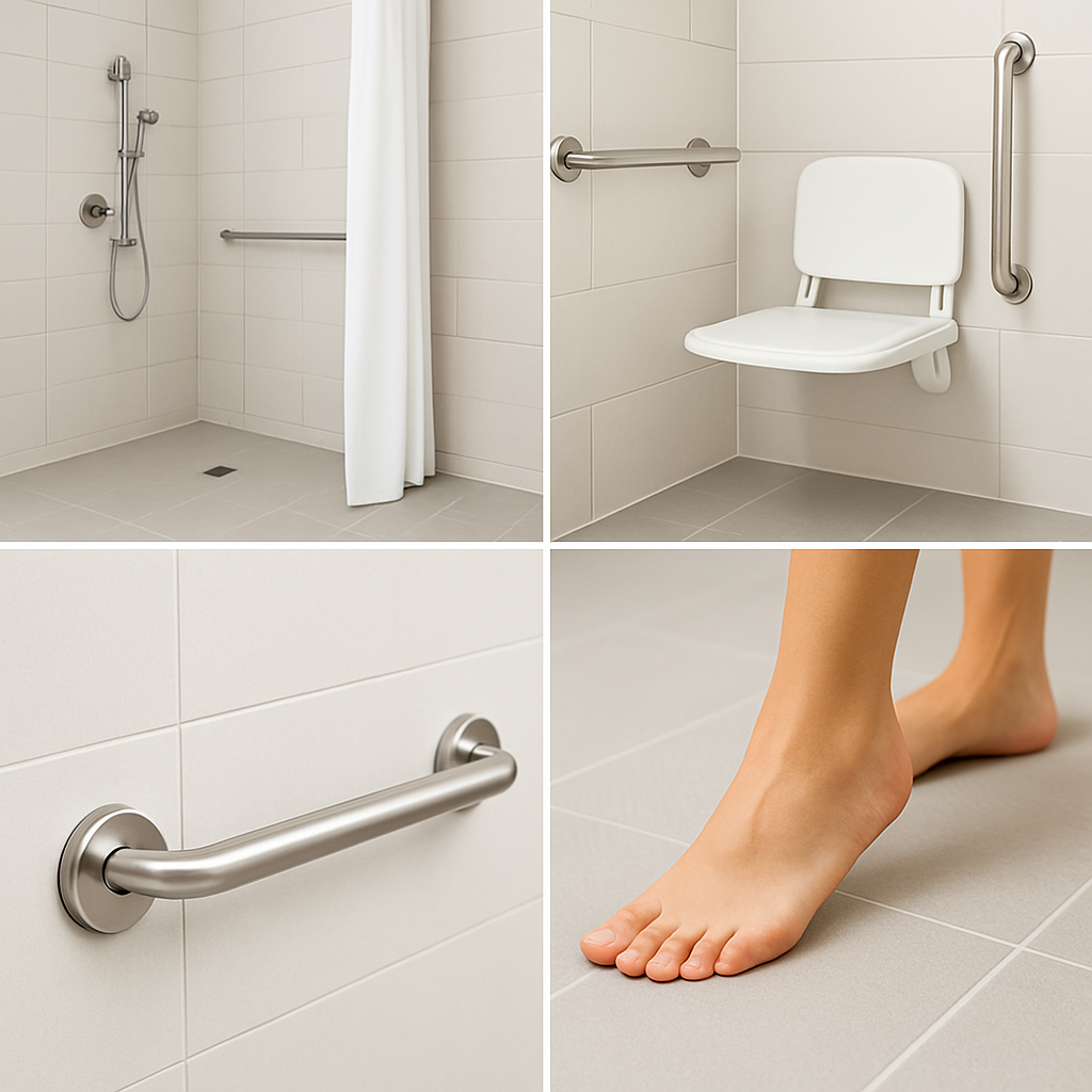 Sprchový kout bez bariér