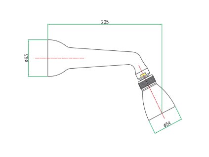 Sapho 9042 nástěnná sprcha s otočným kloubem chrom/zlato
