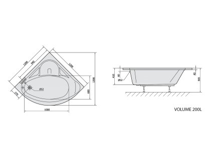 Polysan Nila 120 x 120 cm vana rohová akrylátová 10111
