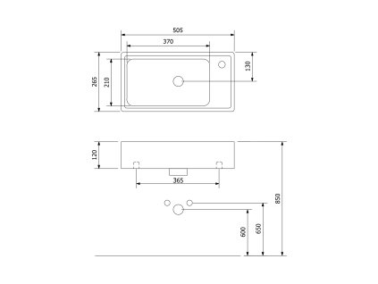 Sapho Orion 7045 umývátko 50 x 25 cm