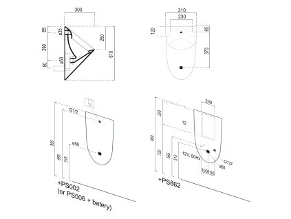 GSI Pura 769711 pisoár 39 x 31 x 60 cm
