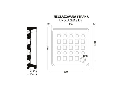 Sapho Retro 133801 sprchová vanička 90 x 90 x cm keramická