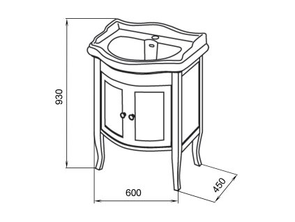 Sapho Retro 1684 umyvadlová skříňka 60 x 80 cm starobílá
