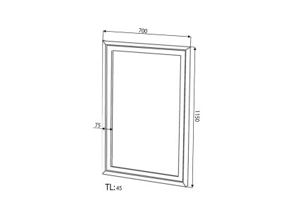 Sapho Retro 1680 zrcadlo 70x115 cm buk