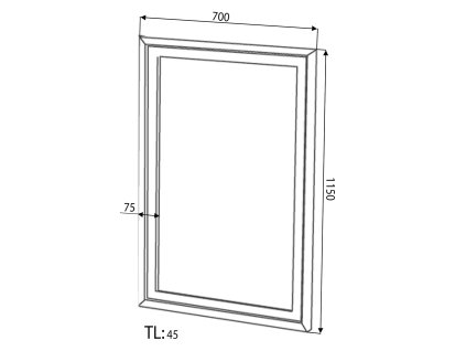 Sapho Retro 1686 zrcadlo 70 x 115 cm starobílé