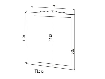 Sapho Retro 1687 zrcadlo 89 x 115 cm starobílé