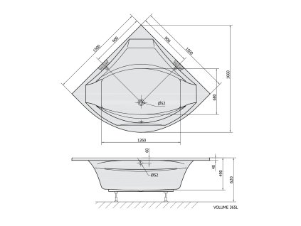 Polysan Rosana 150 x 150 cm vana rohová akrylátová 63119