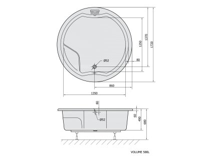 Polysan Royal Round 172 x 172 cm vana kulatá akrylátová 73211