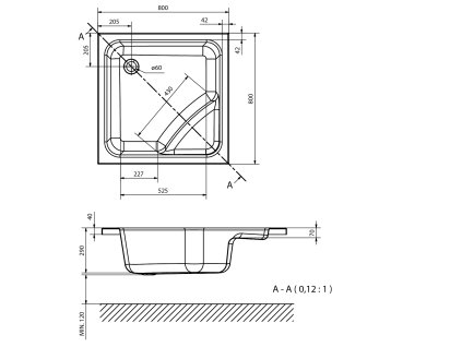 Polysan VISLA 80 x 80 cm 50111 sprchová vanička akrylát