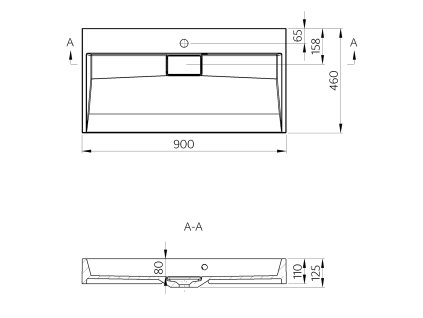 Sapho Amur 55032 umyvadlo 90 x 46 cm litý mramor