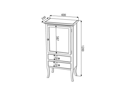 Sapho Retro 1709 skříňka 60 x 120 cm buk levá