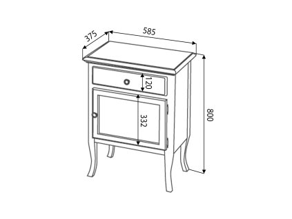 Sapho Retro 1713 skříňka 60 x 80 cm buk levá