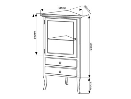 Sapho Retro 1715 skříňka rohová 60 x 120 cm buk pravá